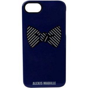 ALEXIS MABILLE by Case Scenario BLUE Striped  Bow IPHONE 5 Cover HARD Gripable